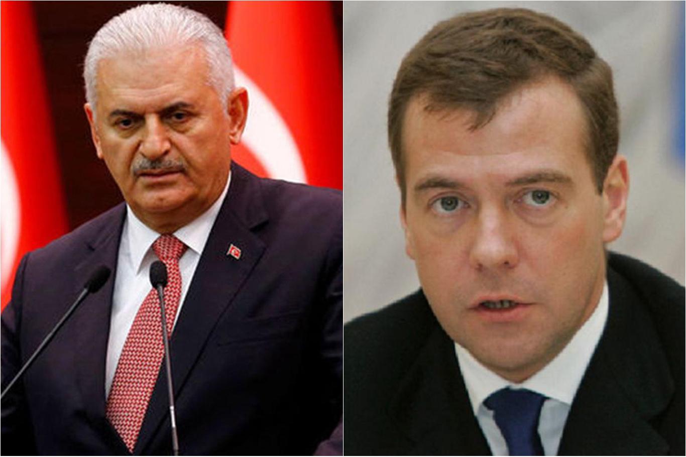 Başbakan Yıldırım Rusya Başbakanı Medvedev'i aradı Başbakan Yıldırım Rusya Başbakanı Medvedev'i aradı